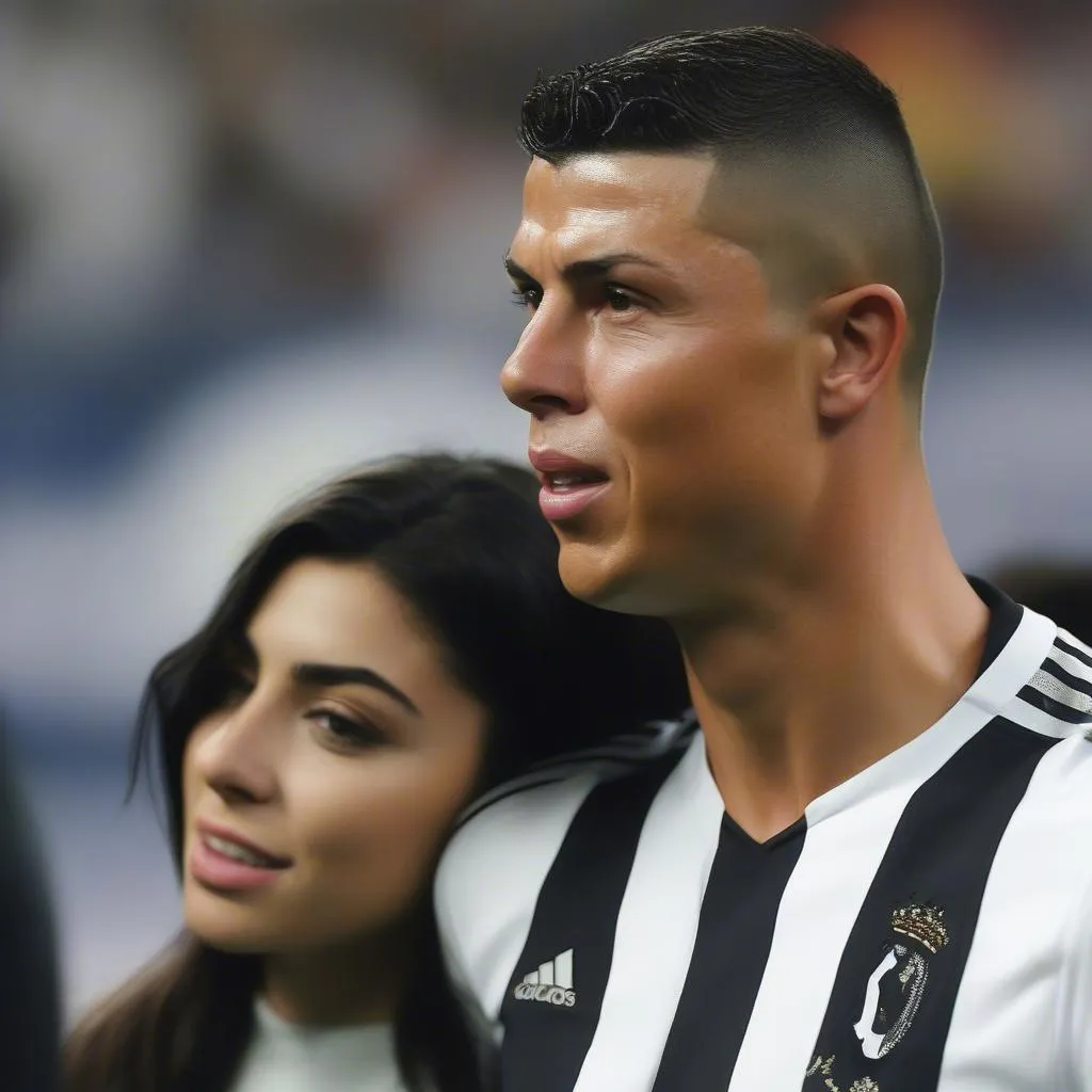 Ronaldo và Georgina Rodriguez luôn sát cánh bên nhau trong mọi trận đấu