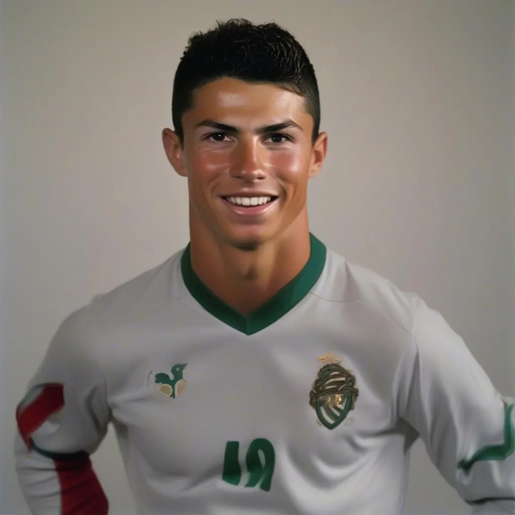 Cristiano Ronaldo thời trẻ, với hàm răng "lệch lạc" và có phần "lồi" hơn so với người thường, từ đó tạo thành biệt danh "Ronaldo Vẩu"