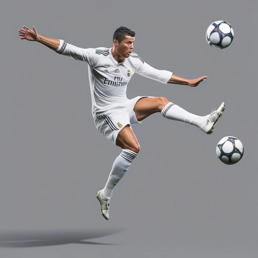 Ronaldo showcasing his incredible strength and speed