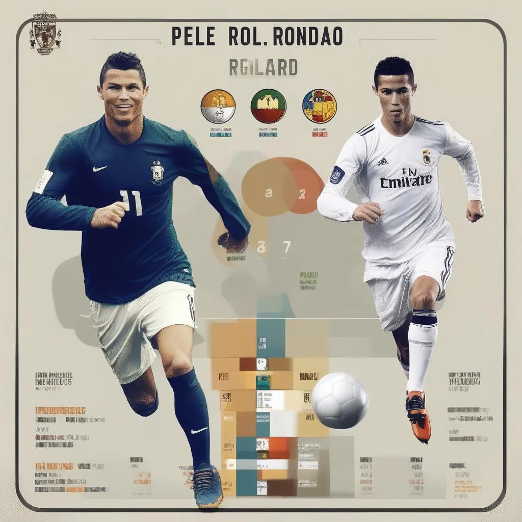 So sánh thống kê, danh hiệu và phong cách chơi bóng của Pele và Ronaldo