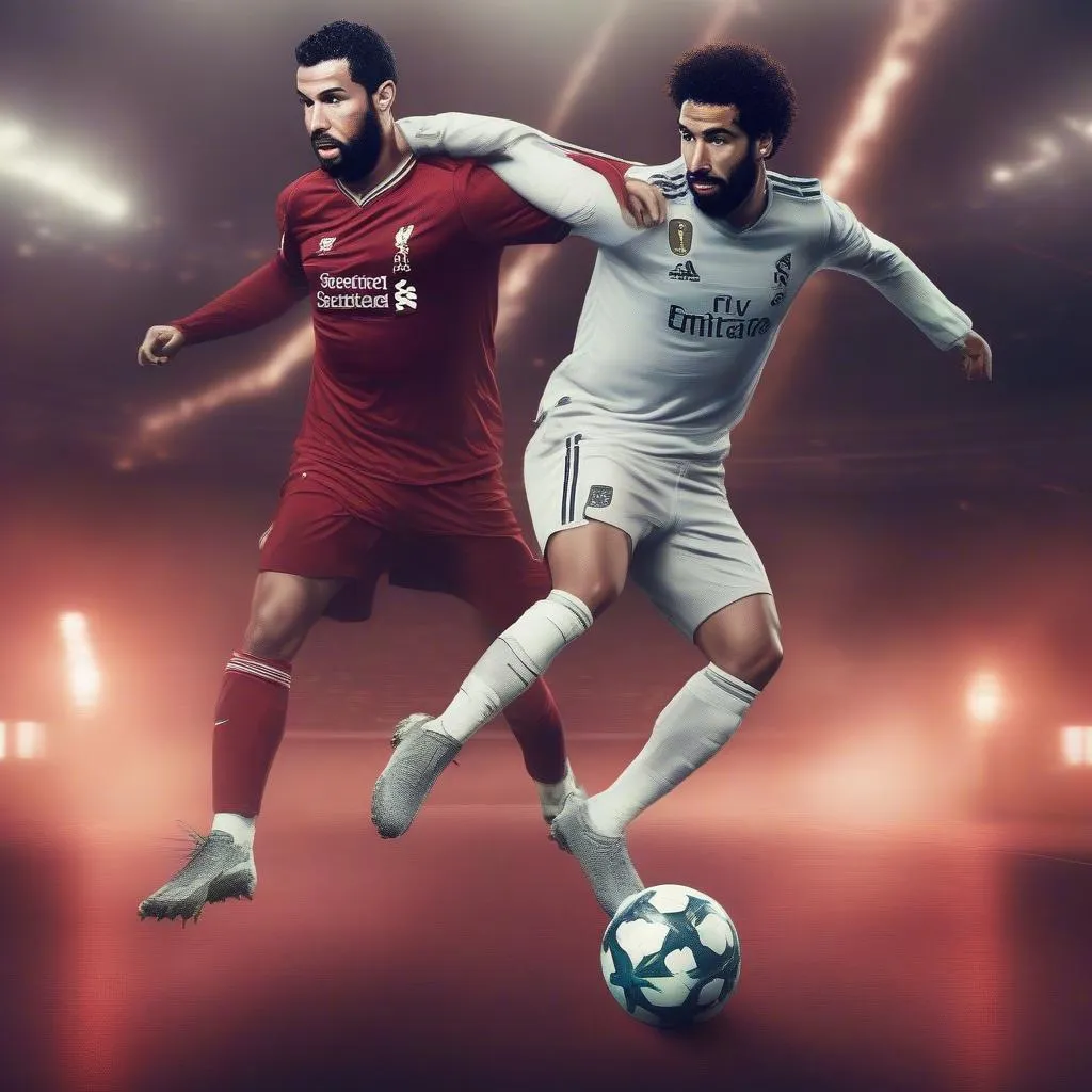 Hình nền Ronaldo và Salah với độ phân giải 4K, thể hiện sự uyển chuyển, tốc độ và kỹ năng của cả hai cầu thủ