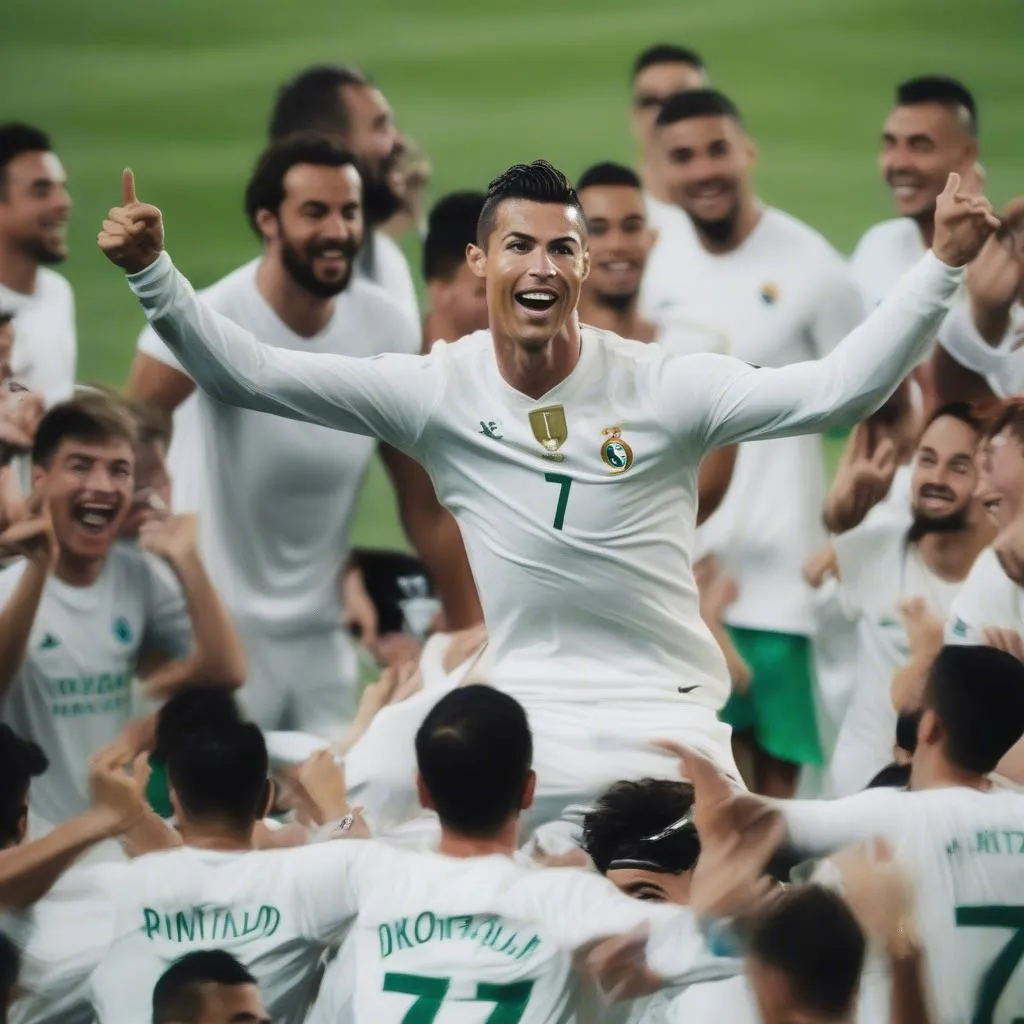 Ronaldo ăn mừng bàn thắng