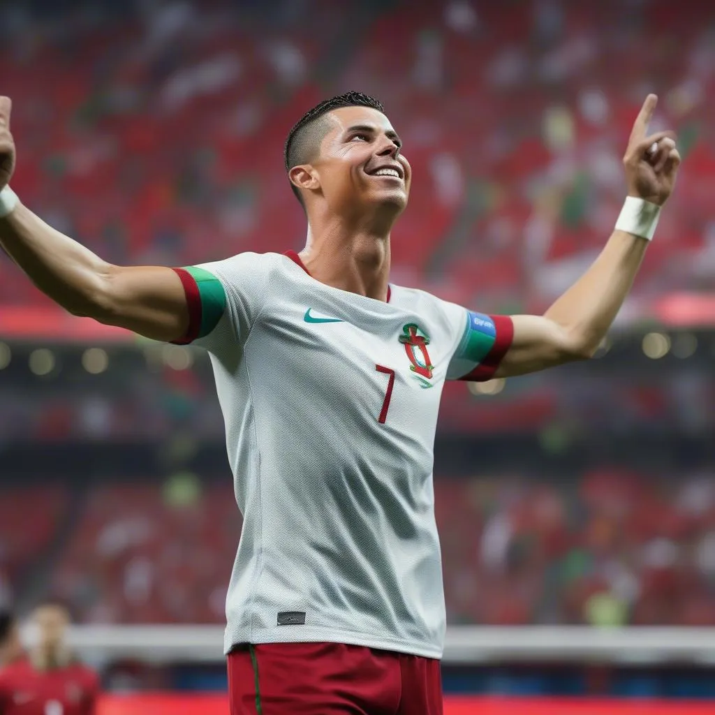 Ronaldo ghi bàn trong trận đấu World Cup 2022