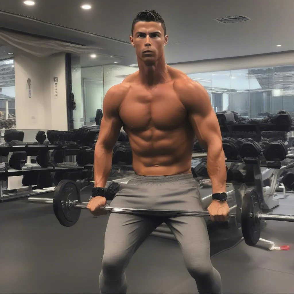 Cristiano Ronaldo tập luyện