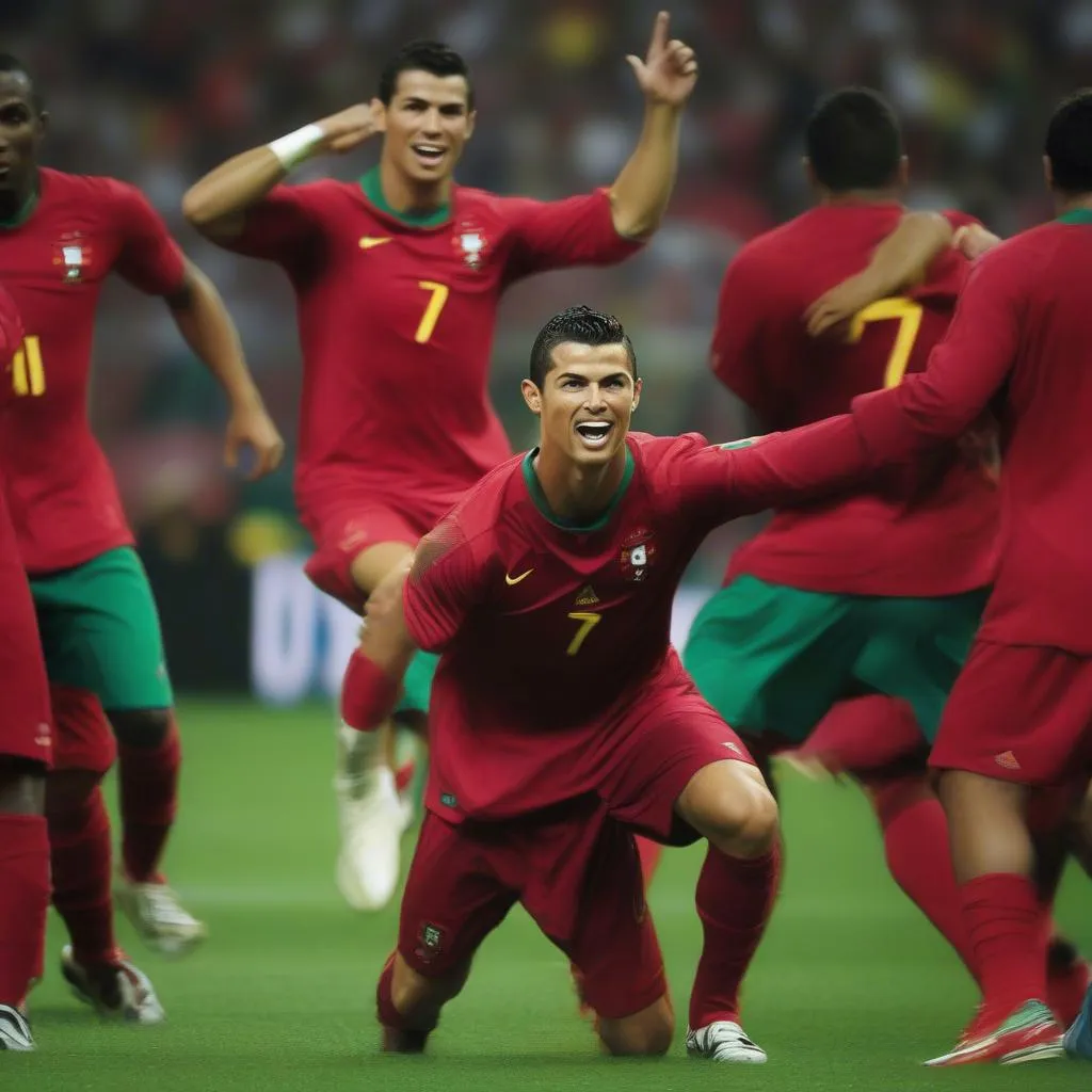 Cristiano Ronaldo trong trận đấu World Cup 2010