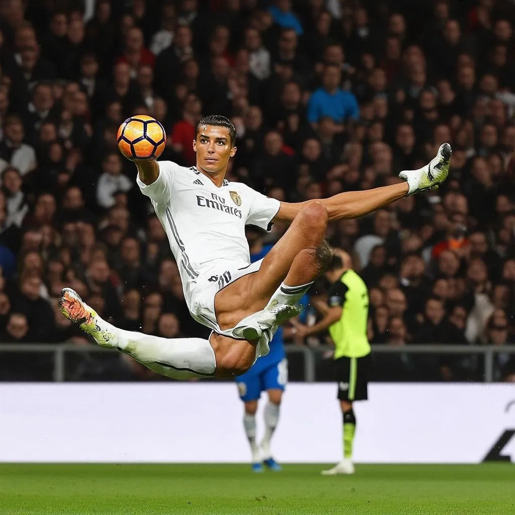 Ronaldo pha xe đạp chổng ngược