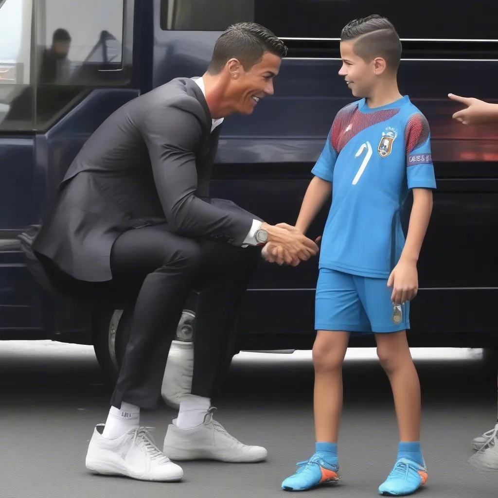 Câu chuyện Ronaldo xuống xe buýt chú bé truyền cảm hứng cho các cầu thủ trẻ