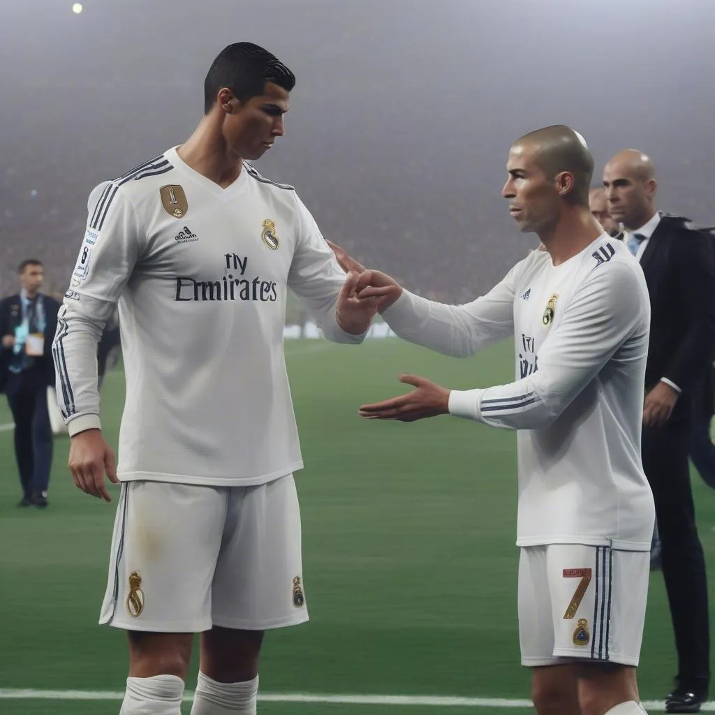 Cristiano Ronaldo chia tay Zinedine Zidane