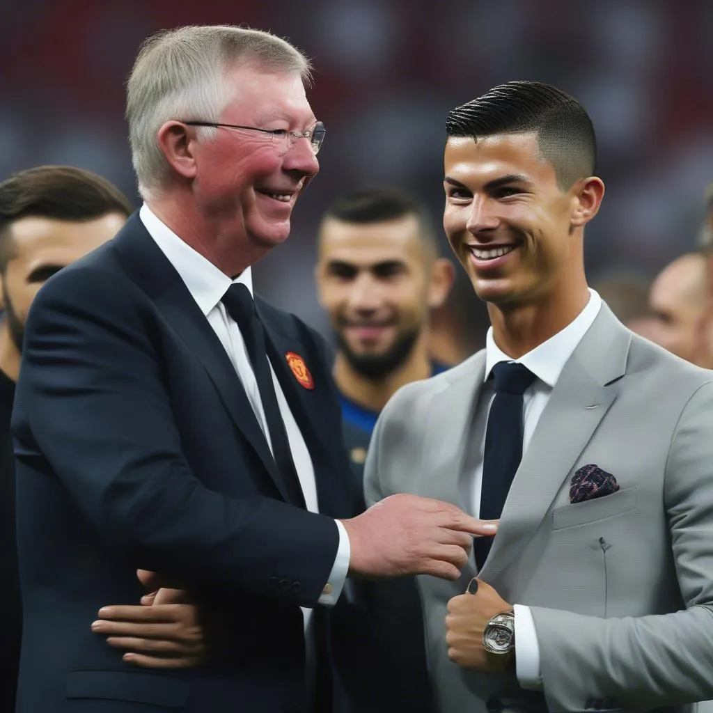 Sir Alex Ferguson và Cristiano Ronaldo tại Euro 2017