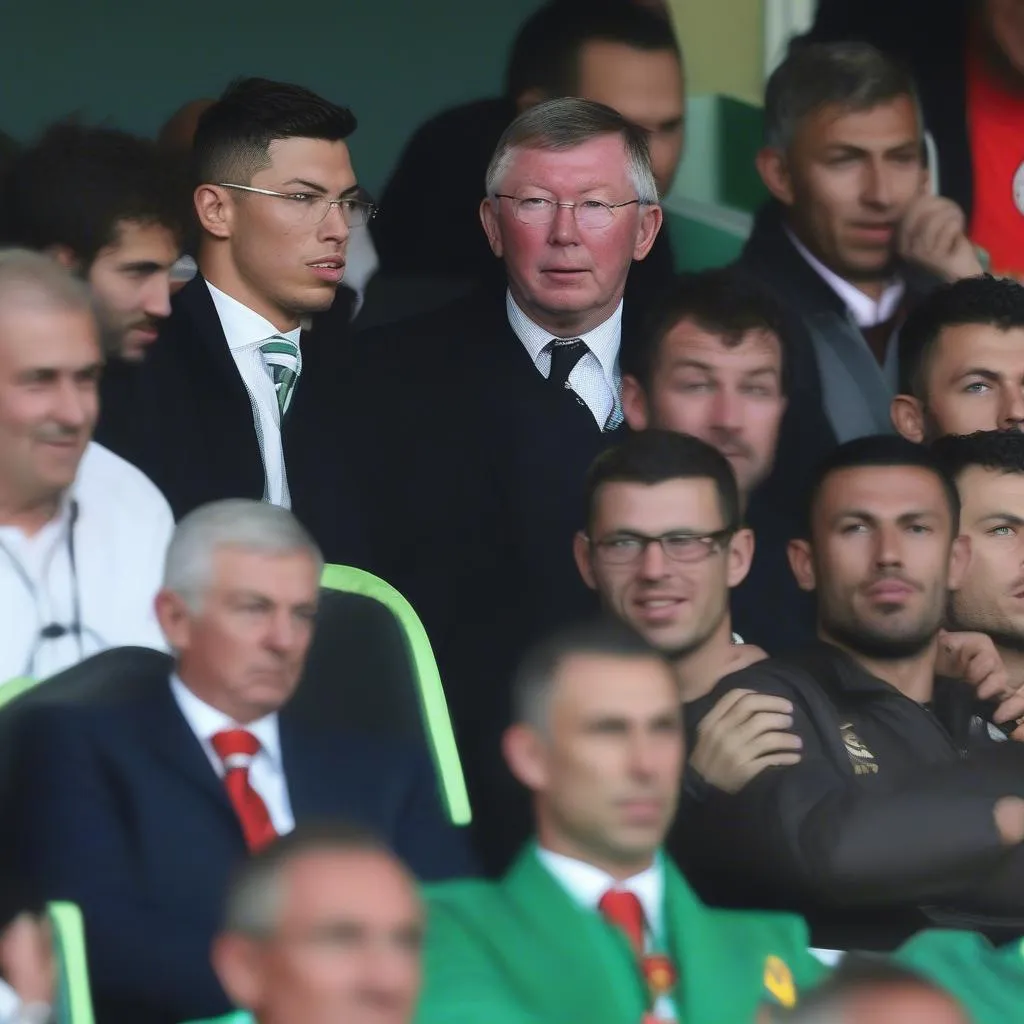 Sir Alex Ferguson theo dõi Ronaldo thi đấu