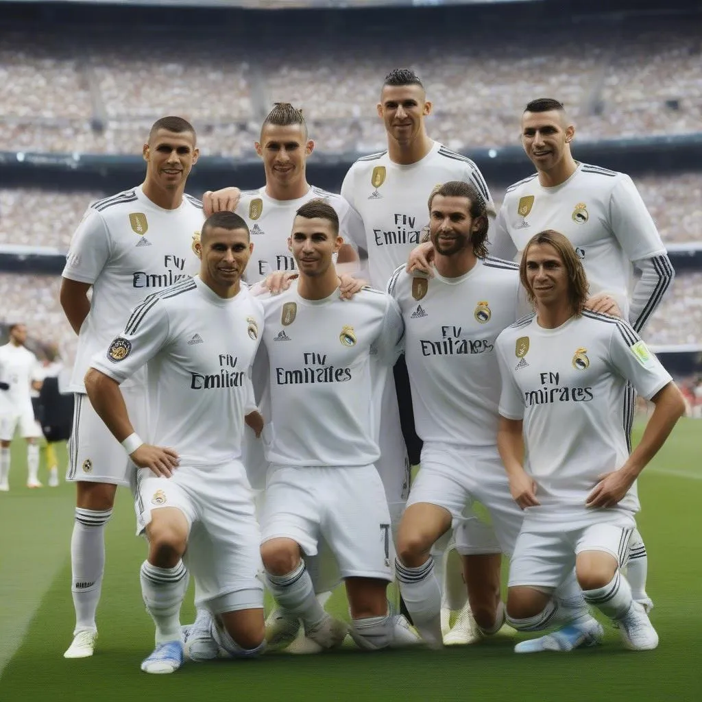 Team Ronaldo tại Real Madrid: Ronaldo, Ramos, Modric, Benzema, Bale