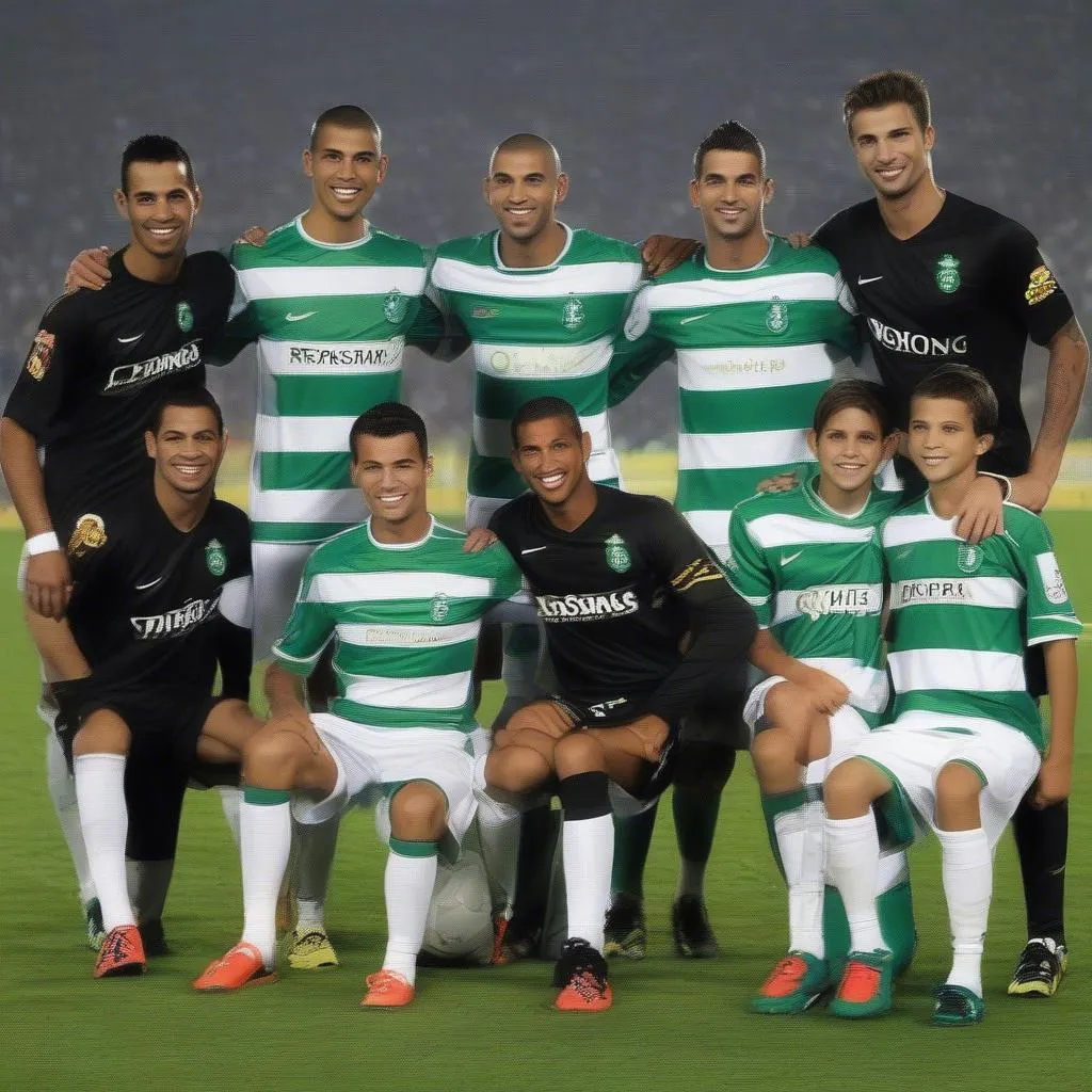 Team Ronaldo tại Sporting Lisbon: Ronaldo, Quaresma, Nani, Veloso và Moutinho