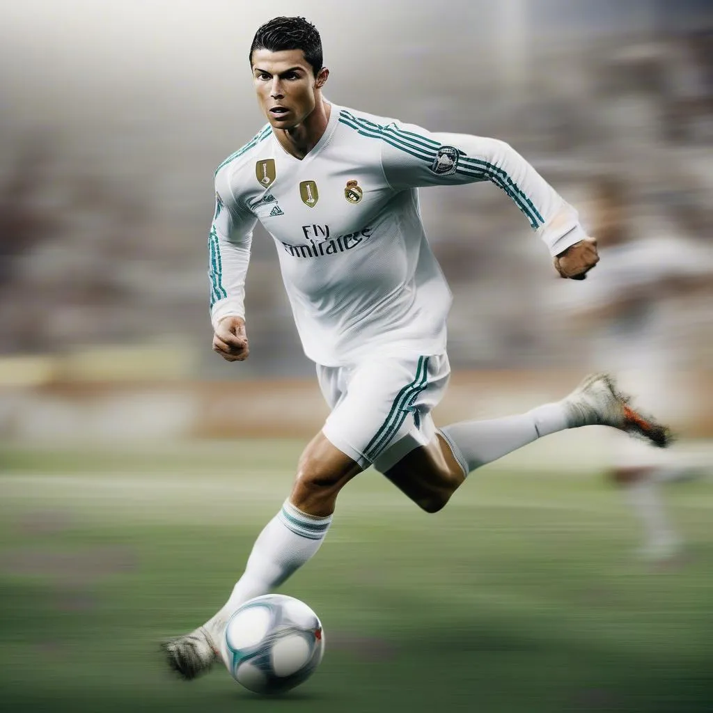 Ronaldo chạy nước rút với tốc độ chóng mặt