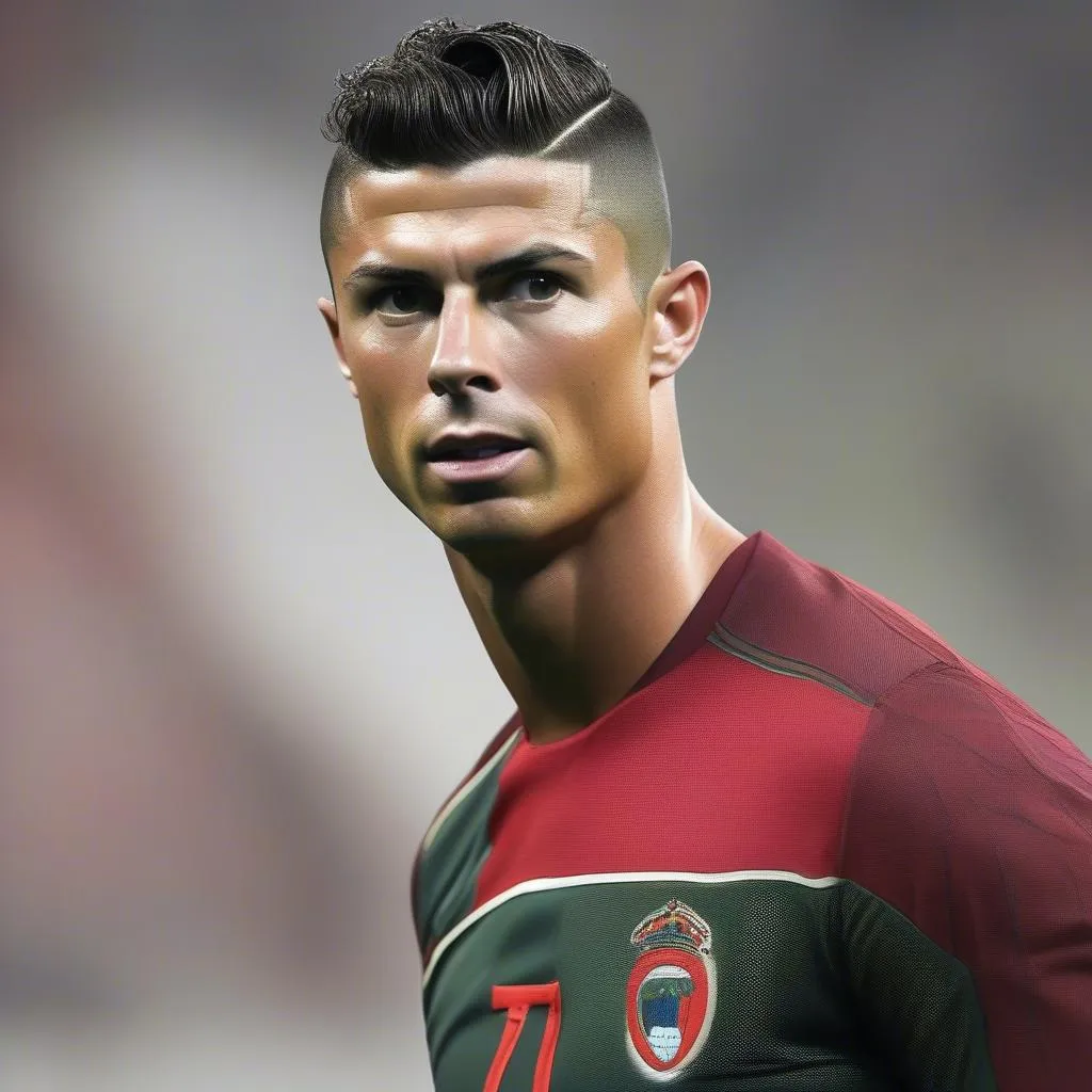 Cristiano Ronaldo với kiểu tóc undercut cá tính năm 2018