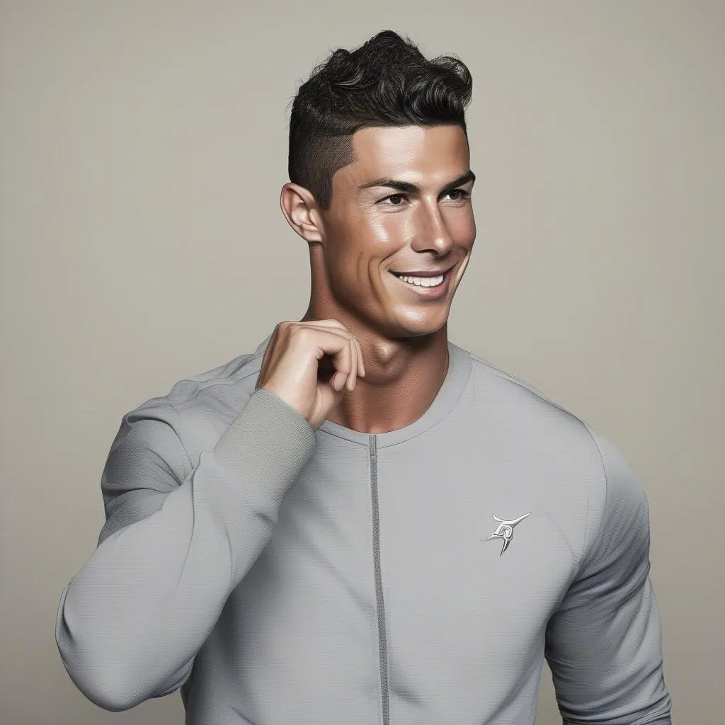 Cristiano Ronaldo với kiểu tóc xoăn năng động năm 2018