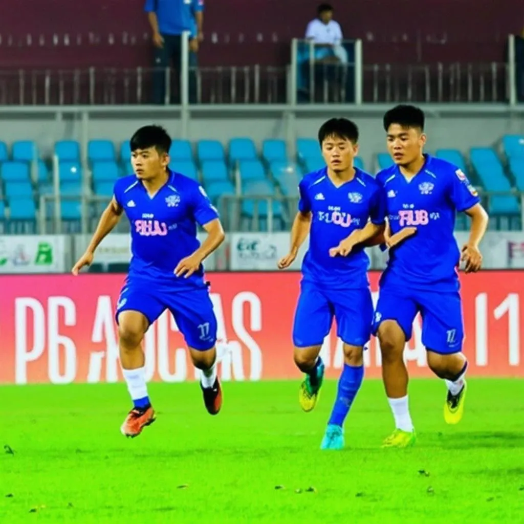 Trận đấu giữa Hà Nội FC và Hoàng Anh Gia Lai diễn ra kịch tính