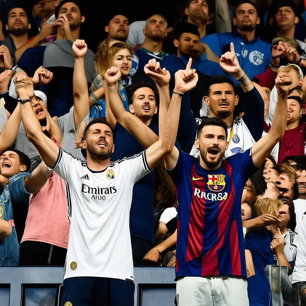 Trận đấu bóng đá Real và Barca