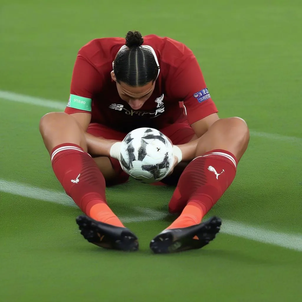 Hình ảnh Van Dijk bất lực chứng kiến Ronaldo ghi bàn