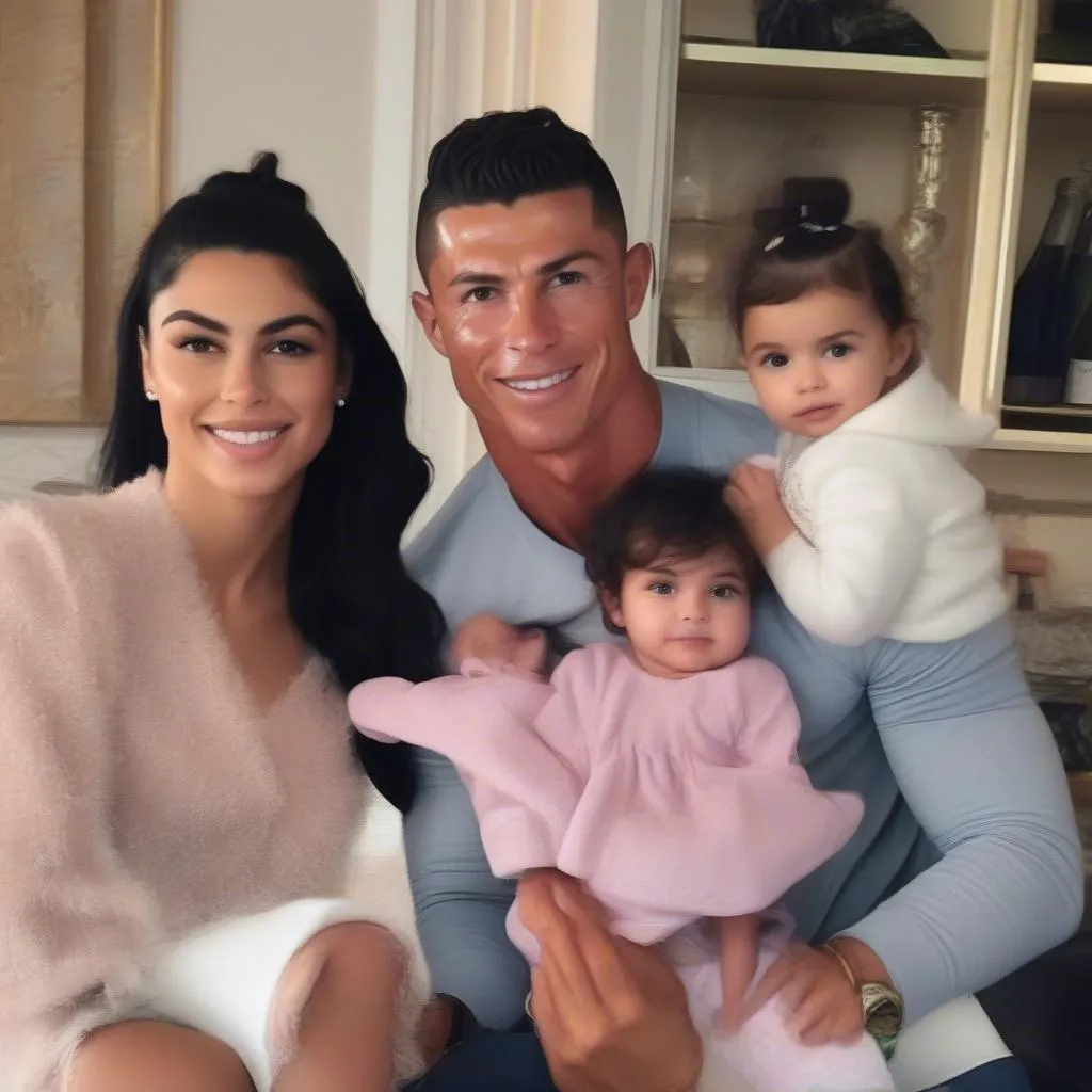 Hình ảnh vợ chồng Ronaldo cùng con gái Alana Martina