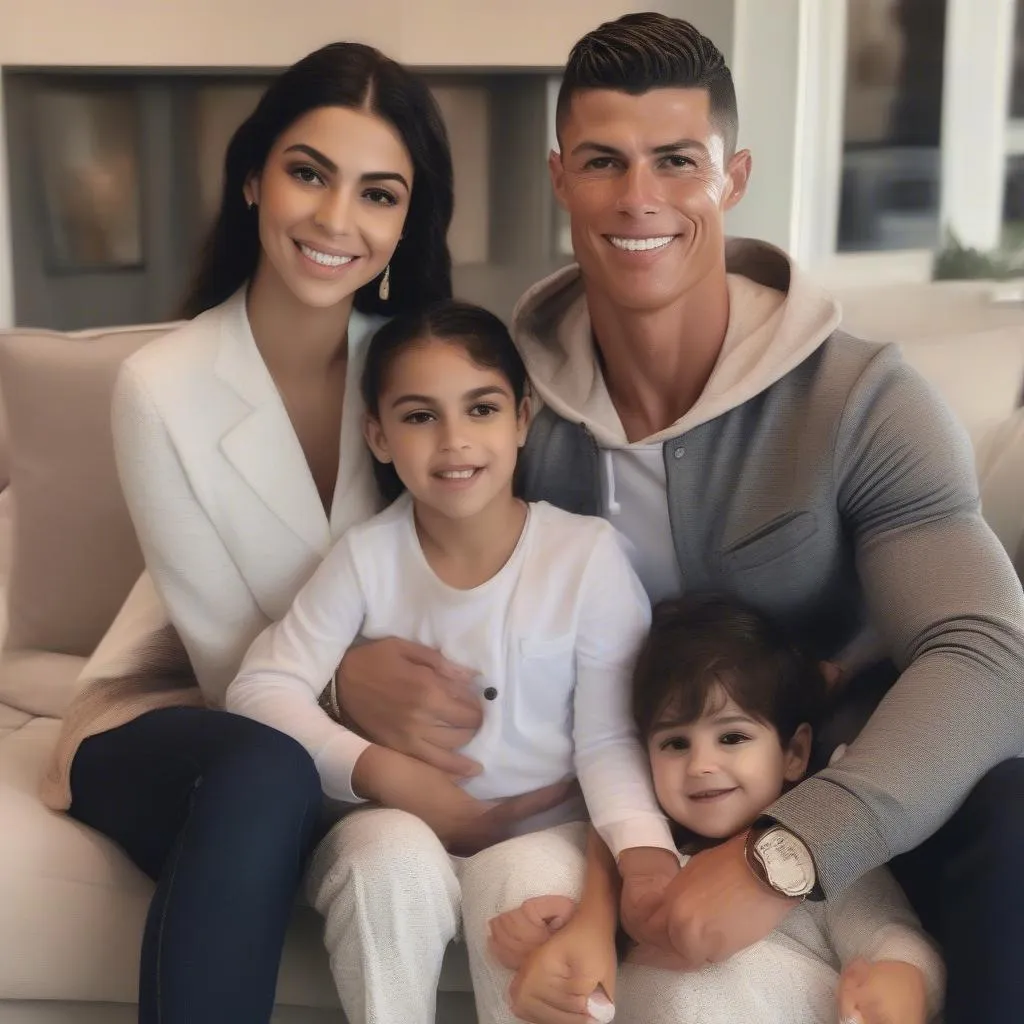 Georgina Rodriguez và Ronaldo cùng con cái