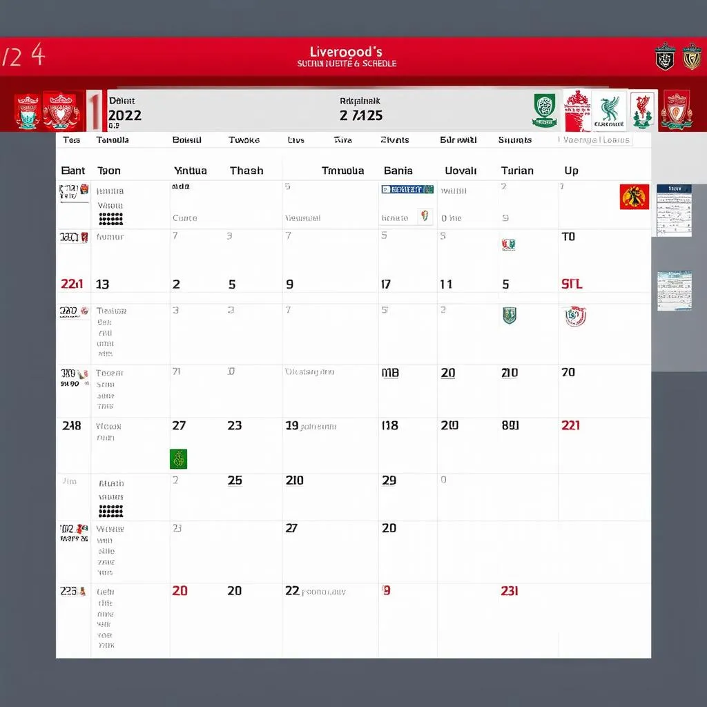 Lịch thi đấu Liverpool