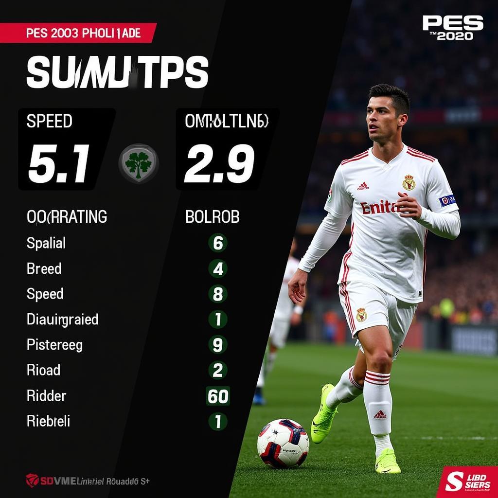 Chỉ số Ronaldo PES 2020 trong game