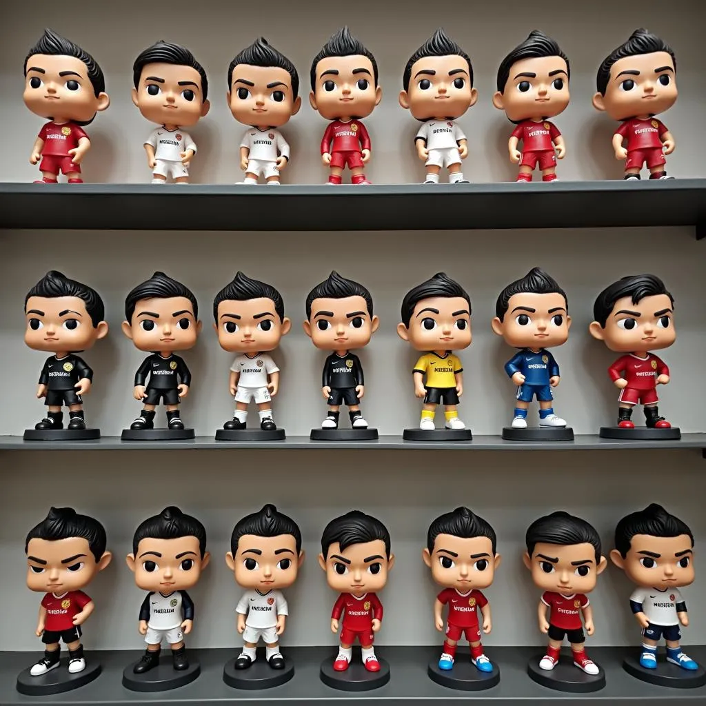 Collection of various Cristiano Ronaldo figures