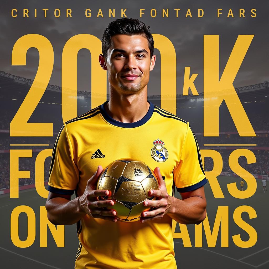 Cristiano Ronaldo đạt 200k lượt theo dõi trên Instagram