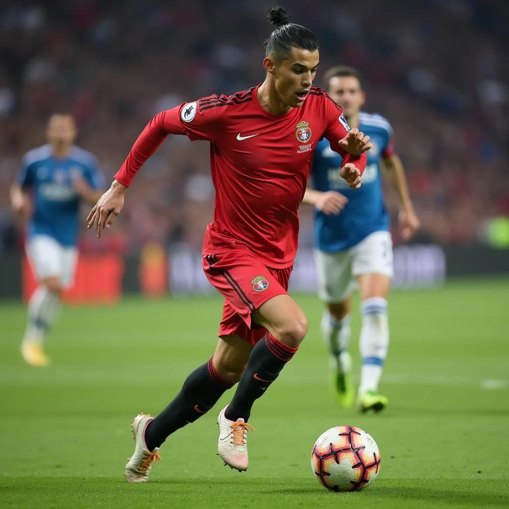 Cristiano Ronaldo thực hiện kỹ thuật Butterfly trong một trận đấu