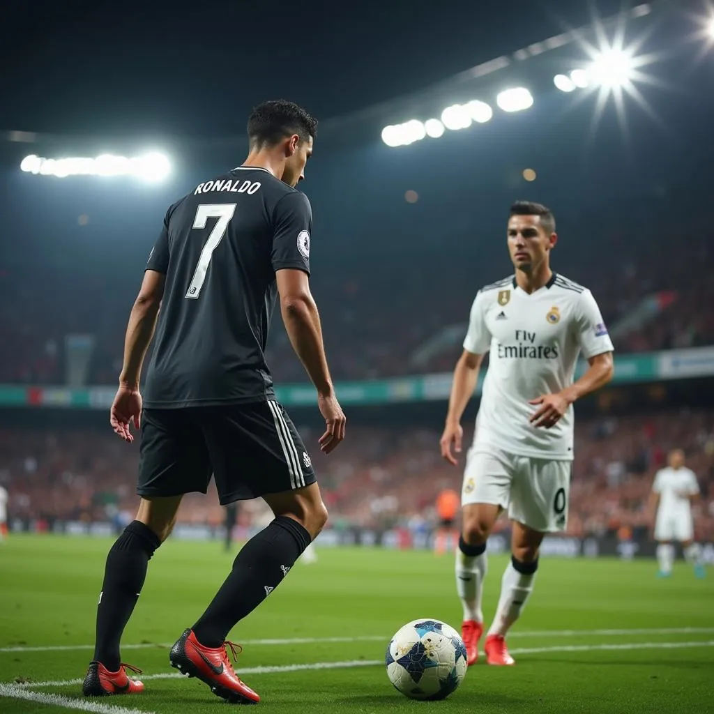 Ronaldo thực hiện cú sút phạt thành công