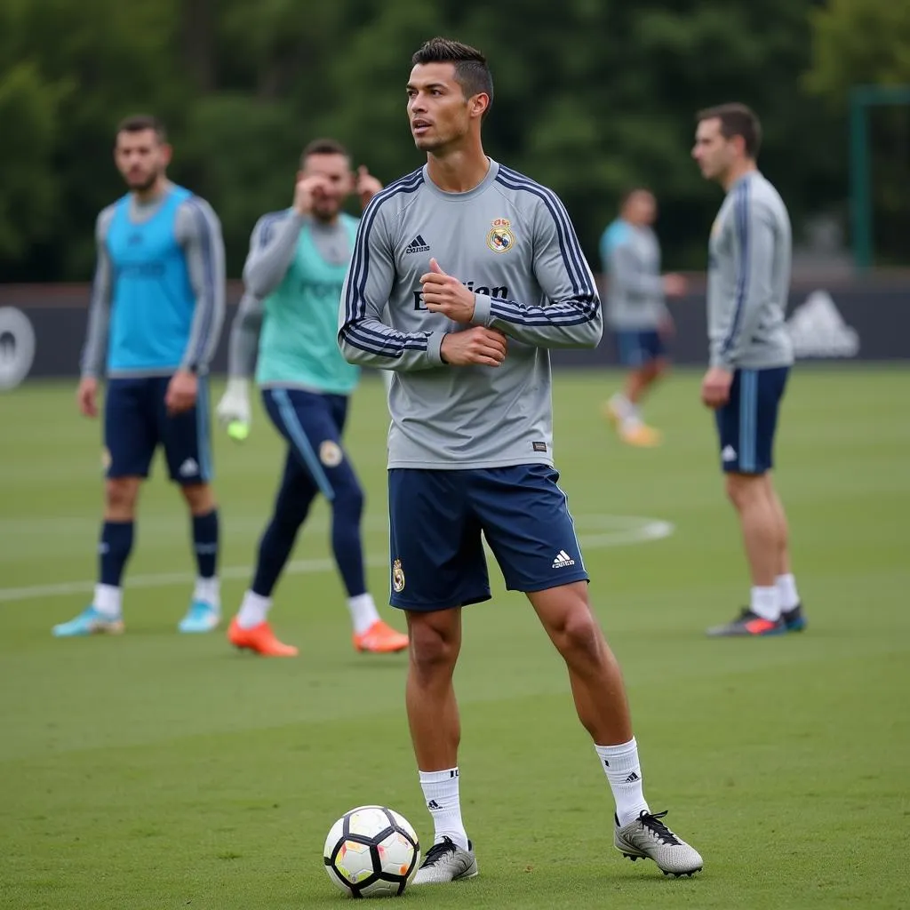 Hình ảnh Cristiano Ronaldo thể hiện nét đẹp của sự kiên trì và nỗ lực