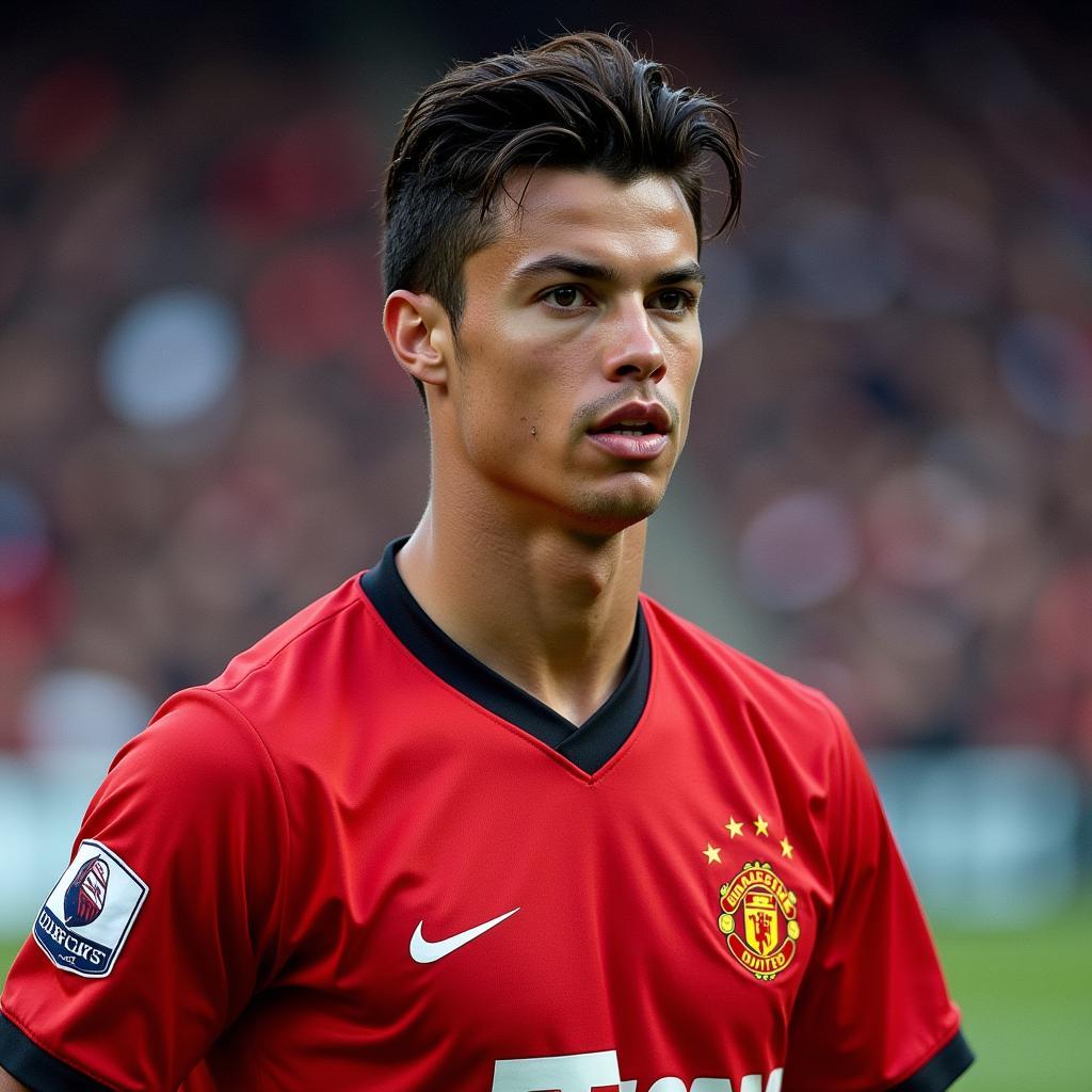 Hình ảnh Ronaldo thời trẻ tại Manchester United