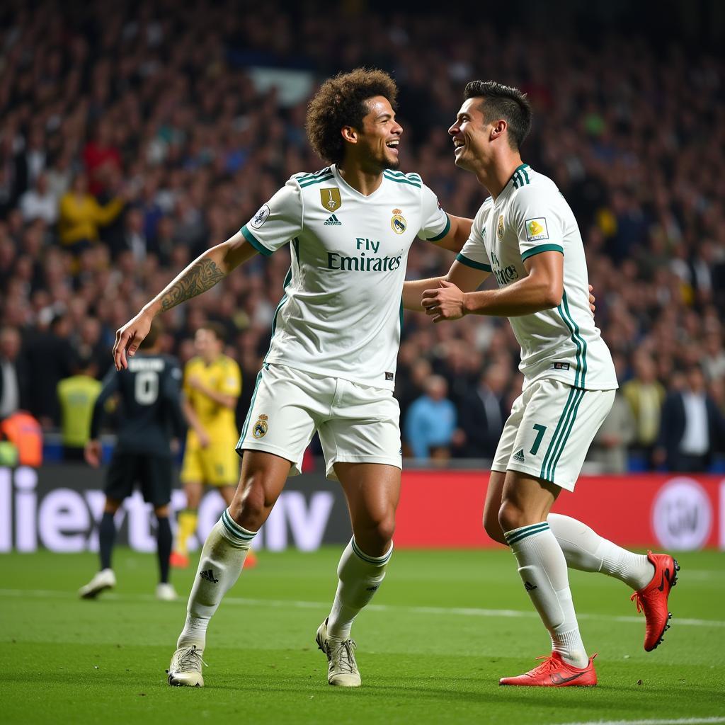 Marcelo and Ronaldo Celebrating a Victory