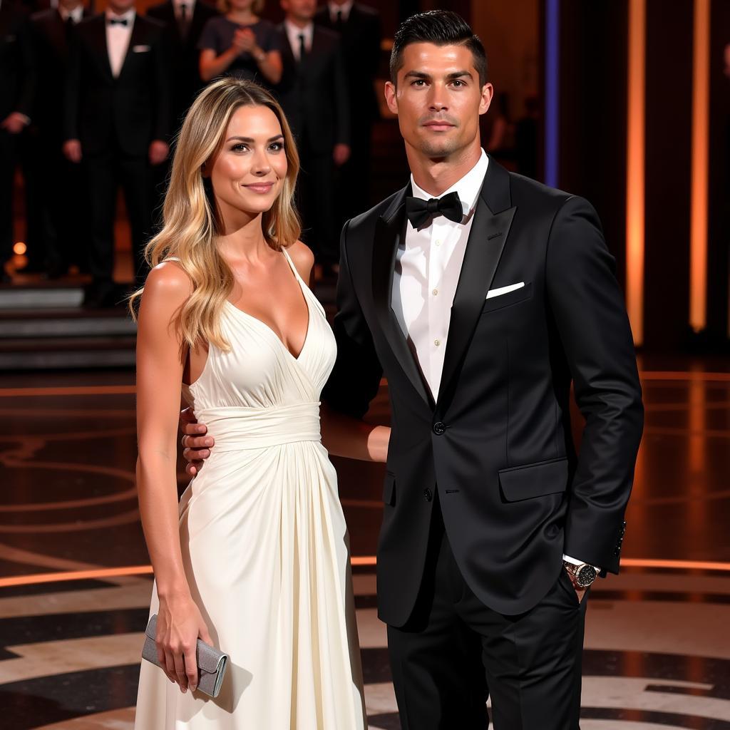 Maria Sharapova và Cristiano Ronaldo trên sân khấu trao giải