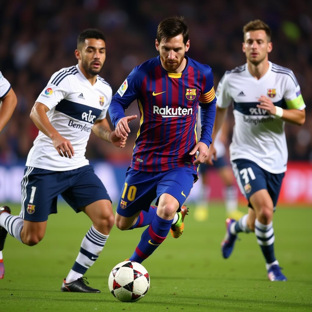 Messi Rê Bóng Qua Đối Phương