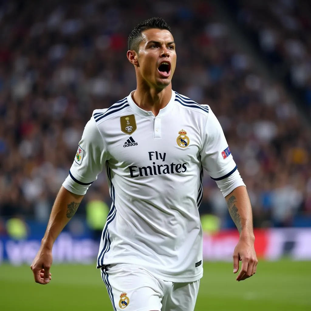 Hình ảnh Cristiano Ronaldo thi đấu cho Real Madrid