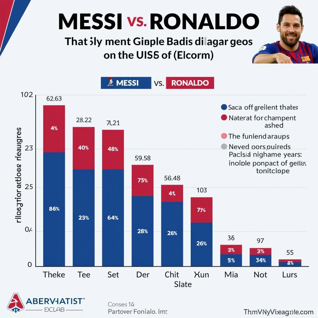 So sánh số bàn thắng giữa Messi và Ronaldo