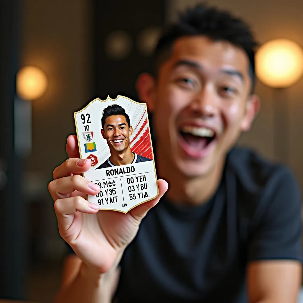 Fan hâm mộ khoe thẻ bài Ronaldo Legend Card