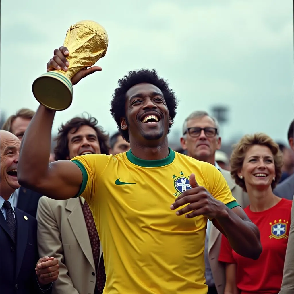 Pele nâng cúp vô địch World Cup 1970