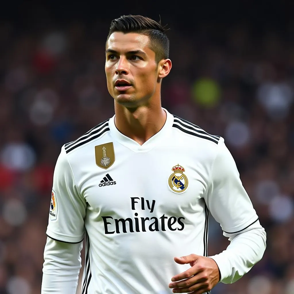 Ronaldo in the 2018 Real Madrid home kit