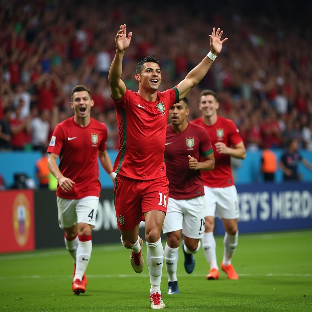 Ronaldo 2016 ăn mừng chiến thắng