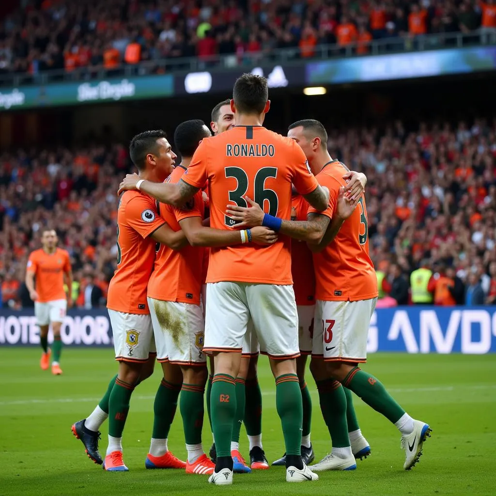 Cristiano Ronaldo celebrates his 450th goal for club and country