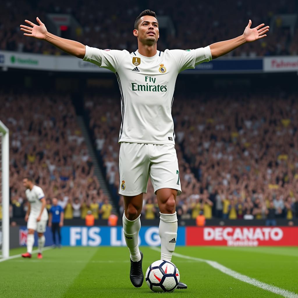 Ronaldo ăn mừng bàn thắng PES 2020