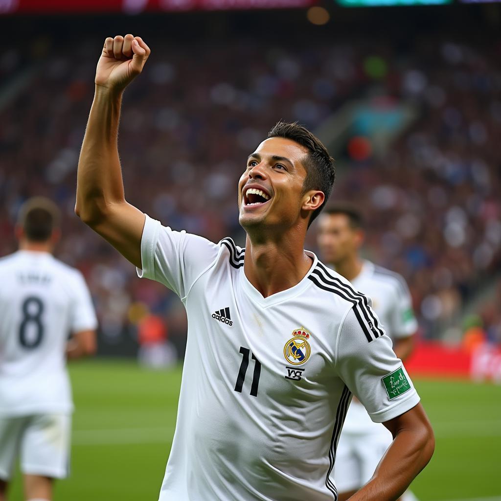 Ronaldo ăn mừng bàn thắng World Cup