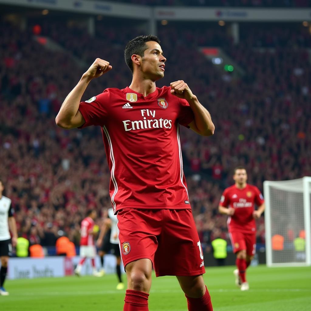 Ronaldo ăn mừng trận chung kết Champions League 2014