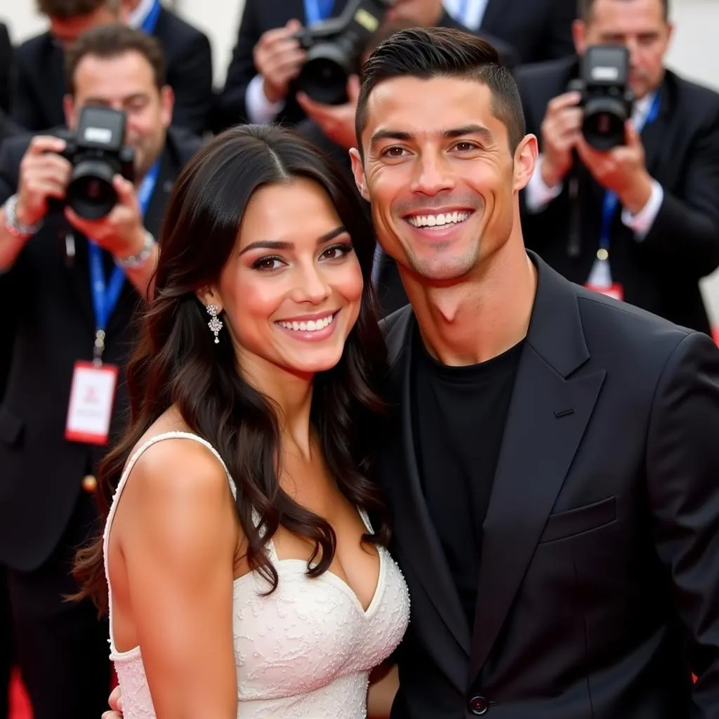 Cristiano Ronaldo and Georgina Rodriguez at a public event