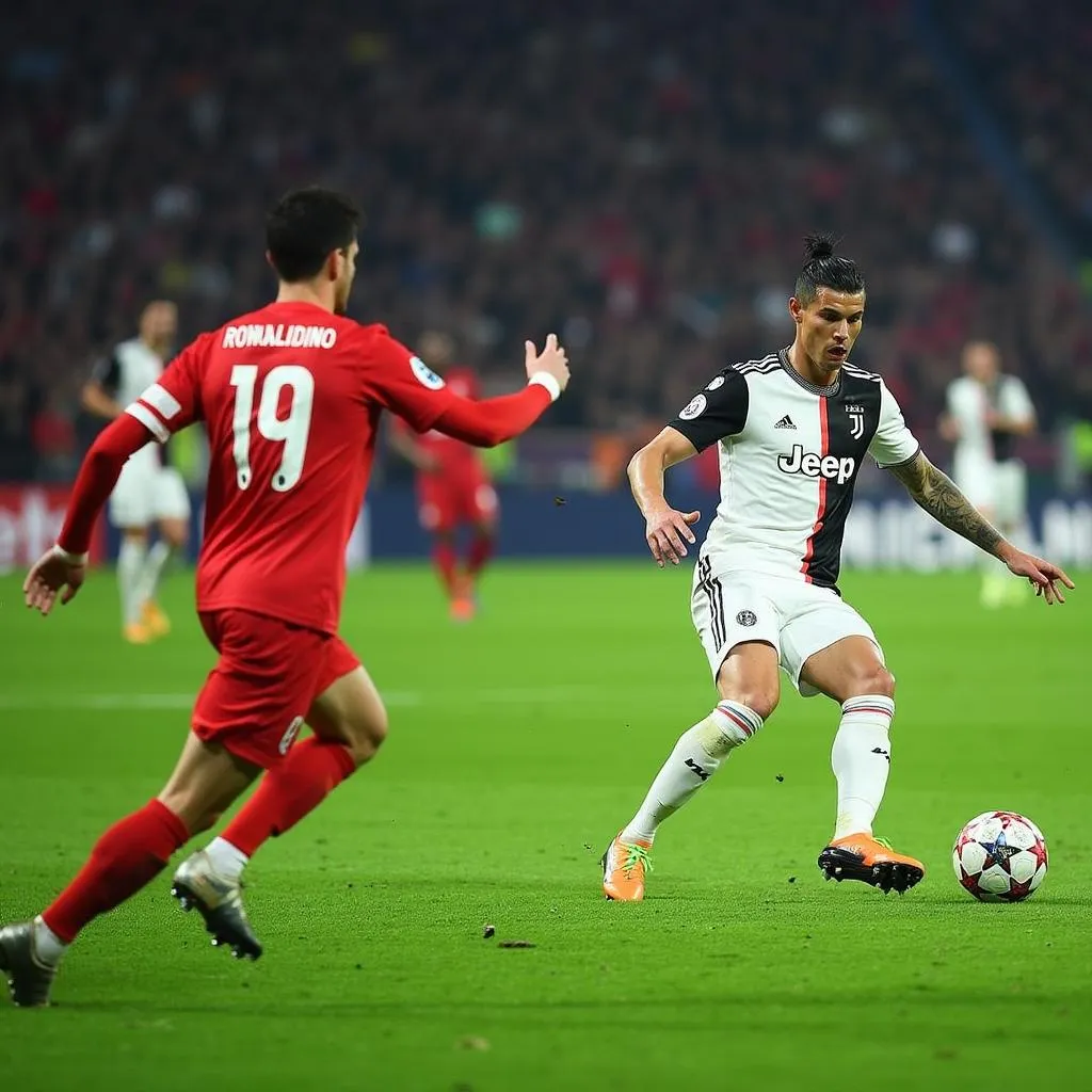 Ronaldo ghi bàn vào lưới Juventus 2018