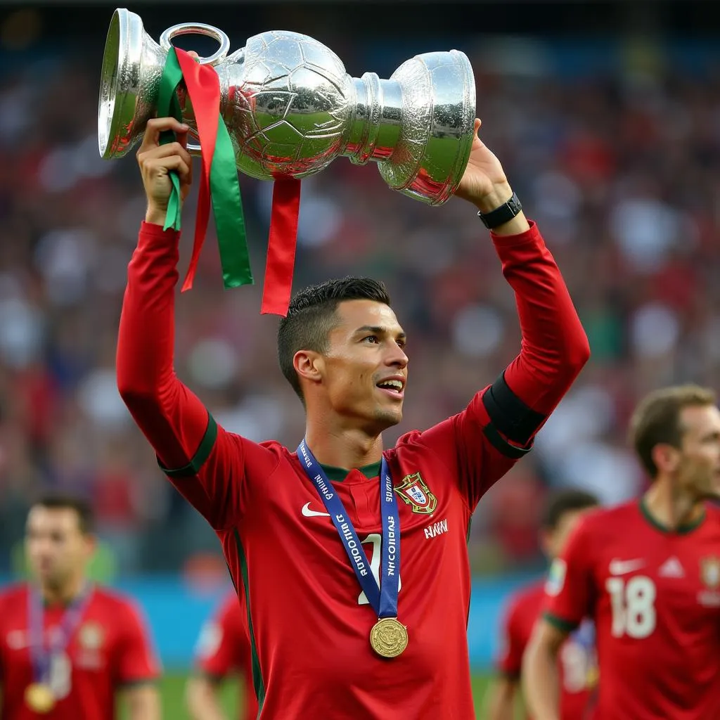 Ronaldo Bồ Đào Nha Euro 2016 Nâng Cup