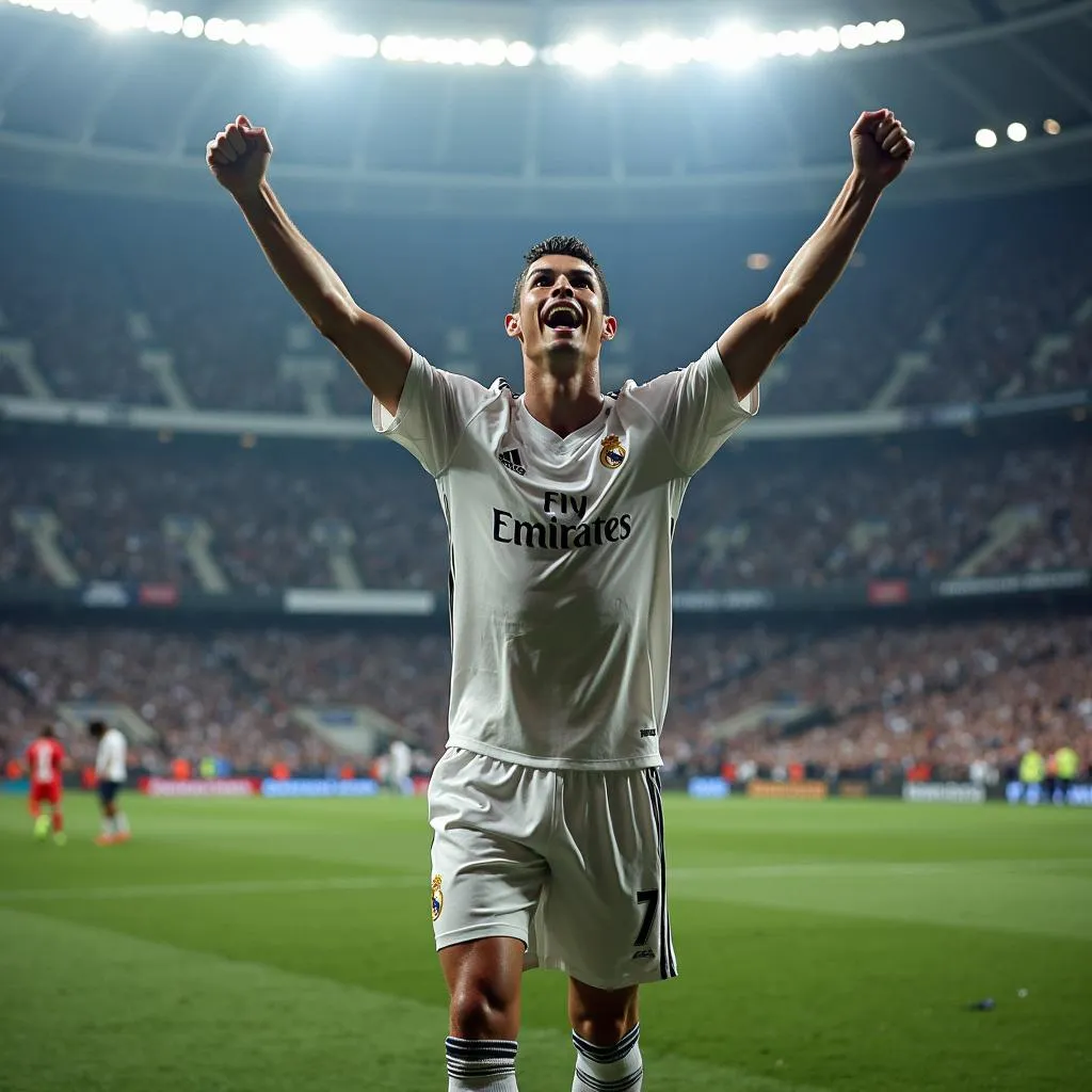 Ronaldo Celebrating at the Bernabéu