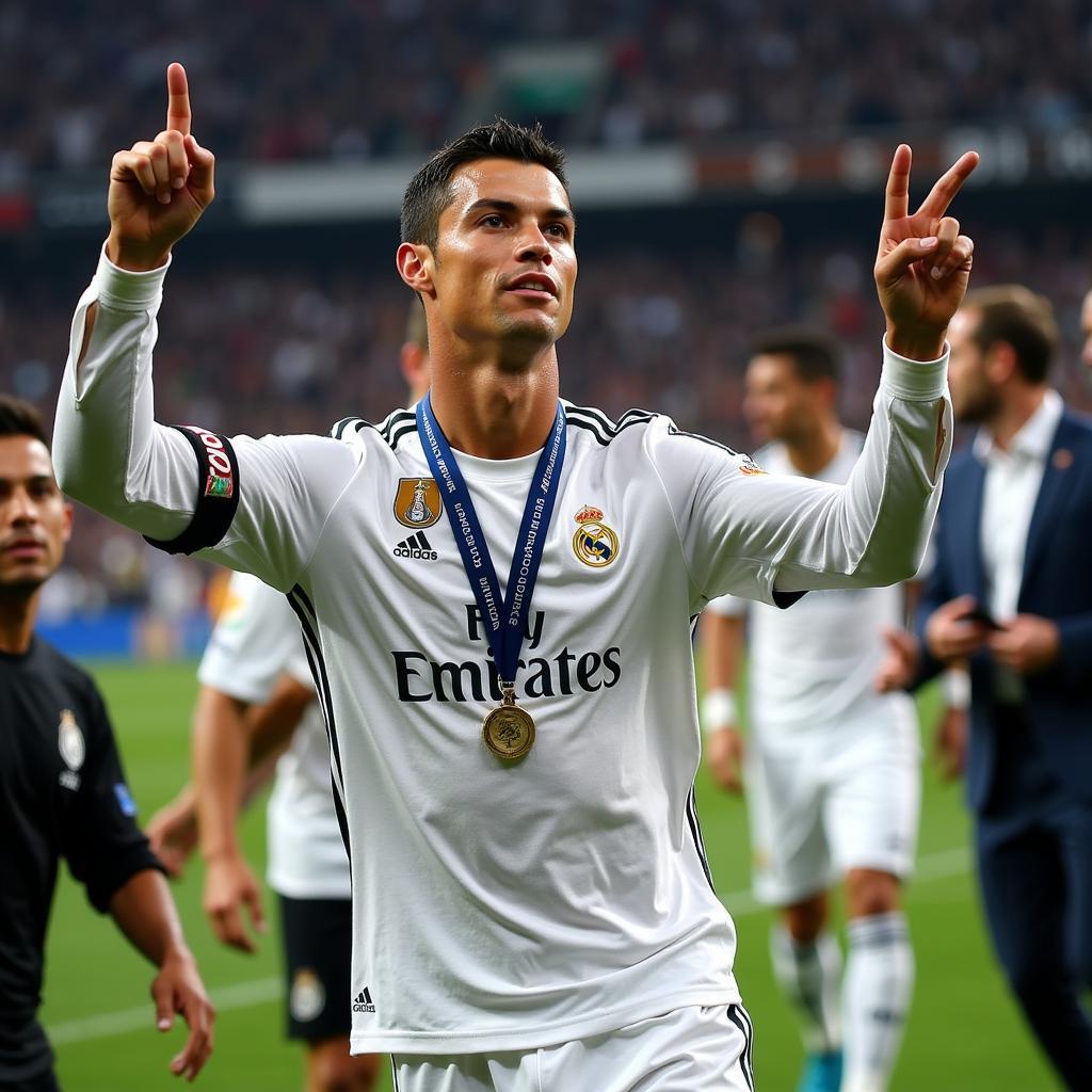 Ronaldo Celebrates Champions League Victory